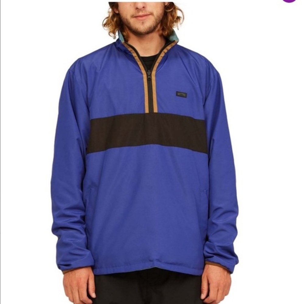 NWT Billabong Reversible Jacket Malibu Highlander Quarter Zip Men’s Size Small